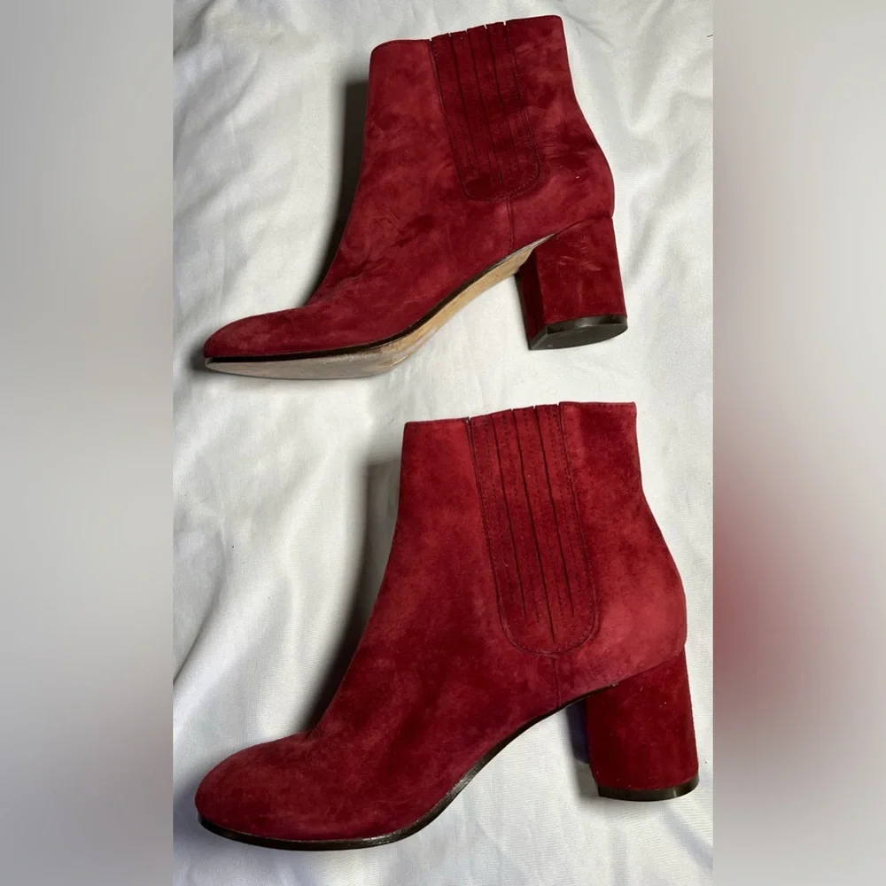 Joie Burgundy Suede Ankle Boots